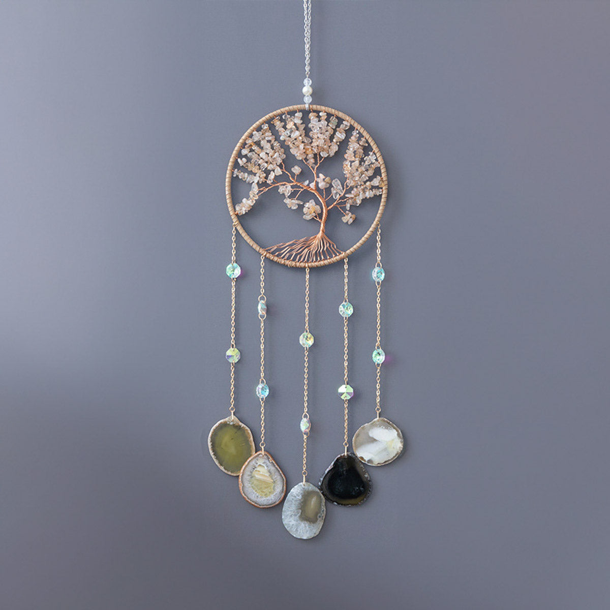 Haven - Sun Catcher Tree of Life in Agate and Citrine Stones