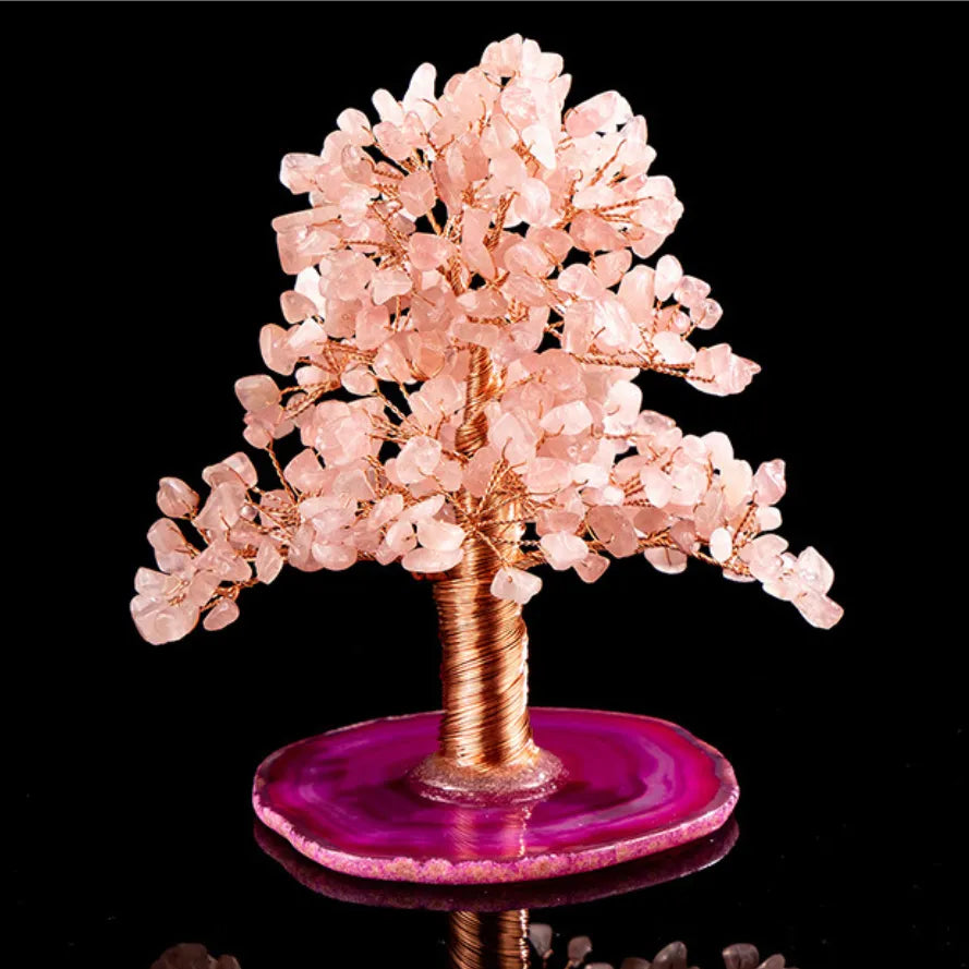 Prospérité - Tree of Life in Rose Quartz and Agate