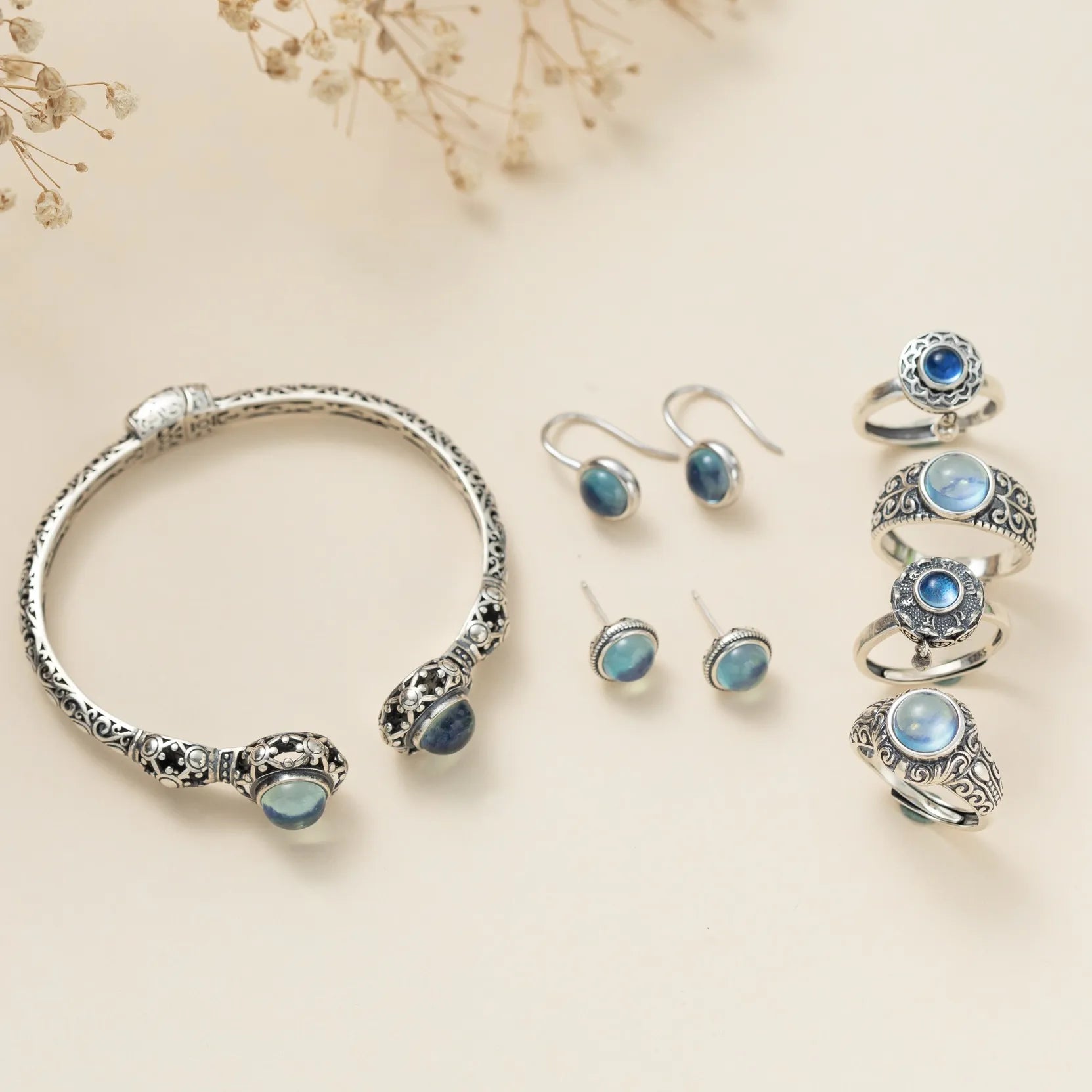 Aquamarine Earrings "Mystical Ocean" Silver