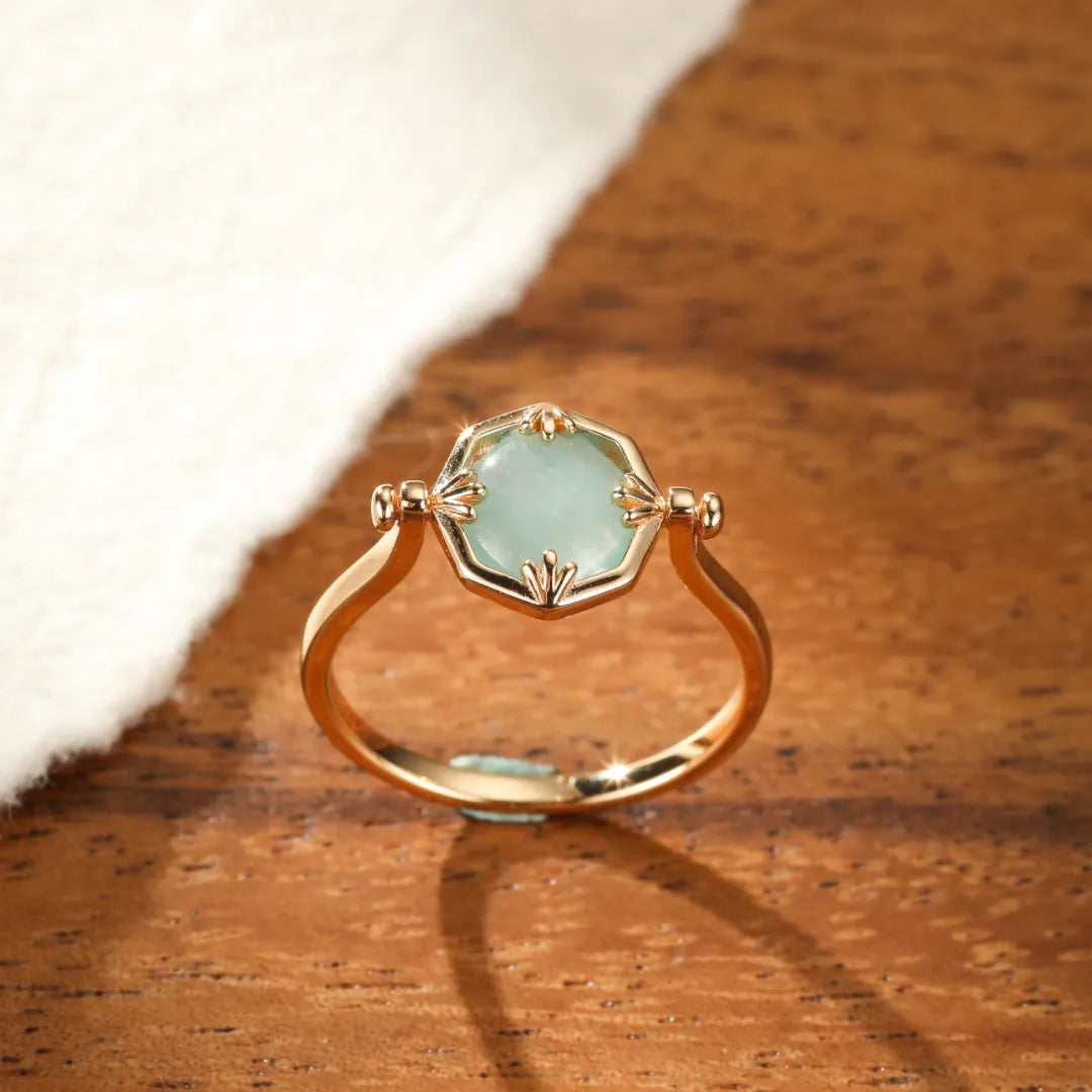 Amazonite Ring "Subtle Shine" Gold-Plated Silver