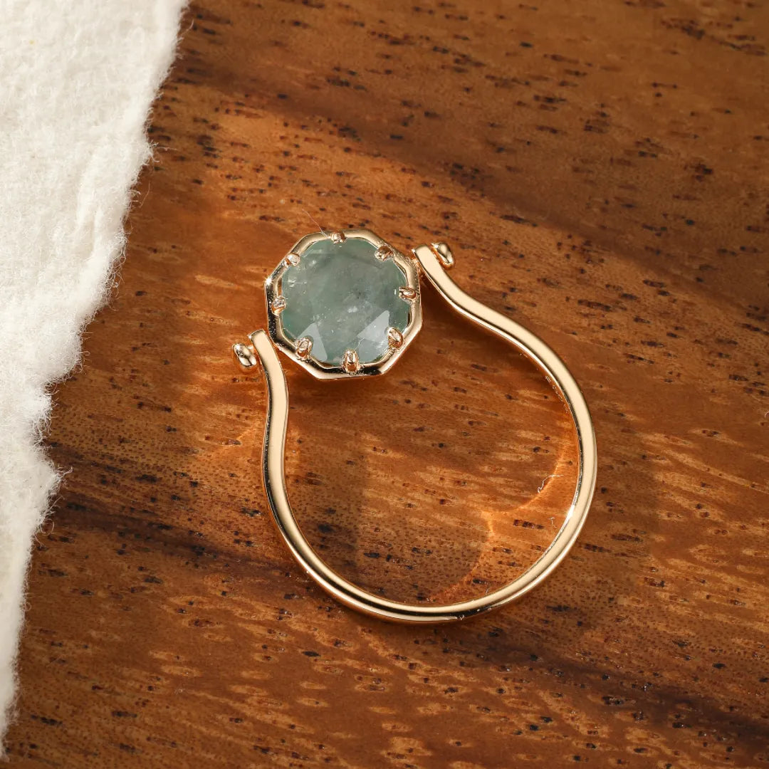 Amazonite Ring "Subtle Shine" Gold-Plated Silver