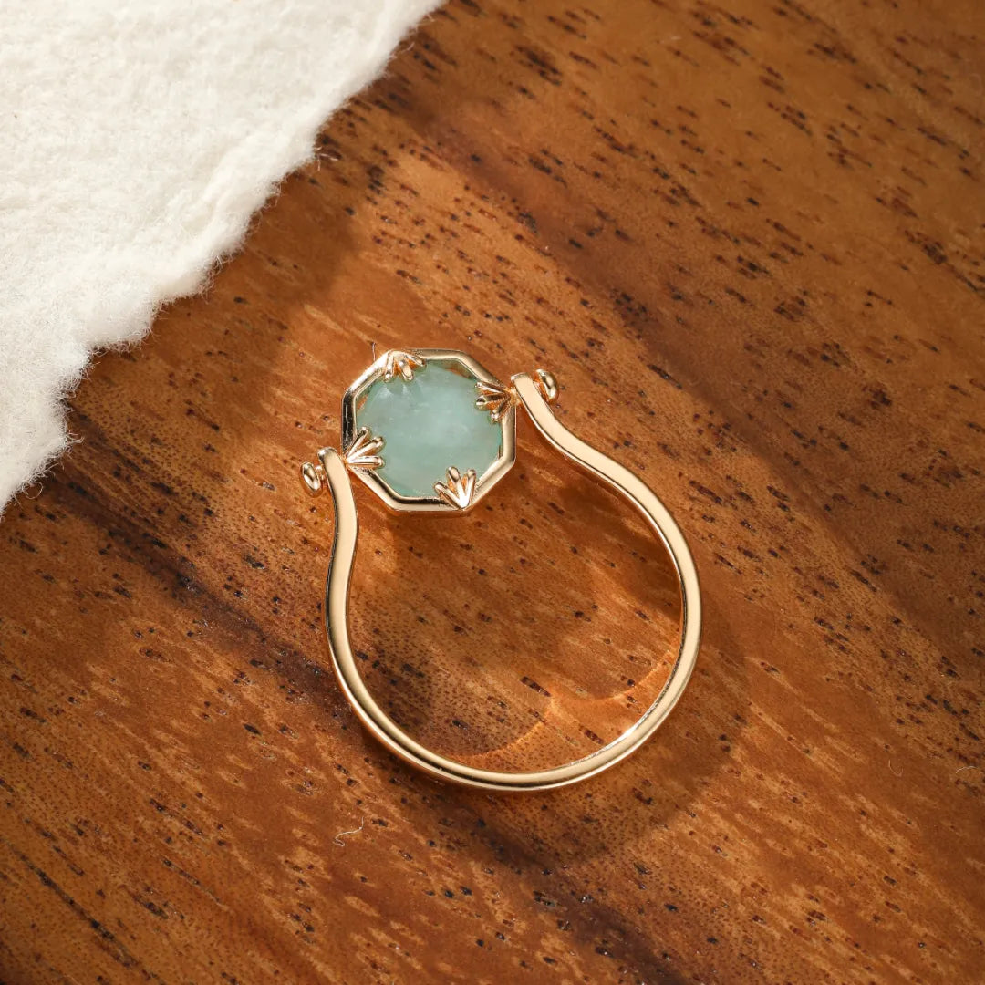 Amazonite Ring "Subtle Shine" Gold-Plated Silver