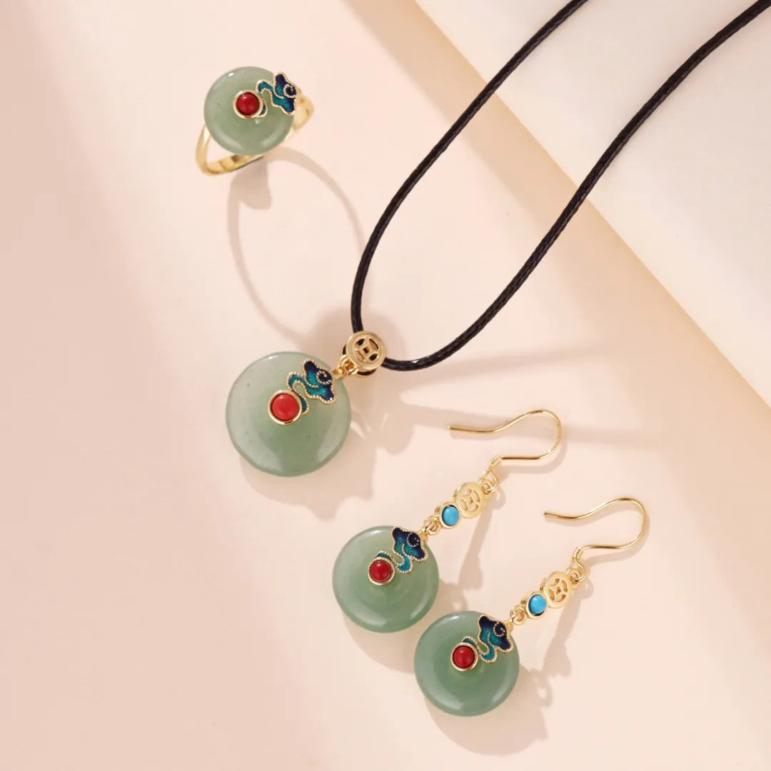 Aventurine Earrings "Cloud Dream" Gold
