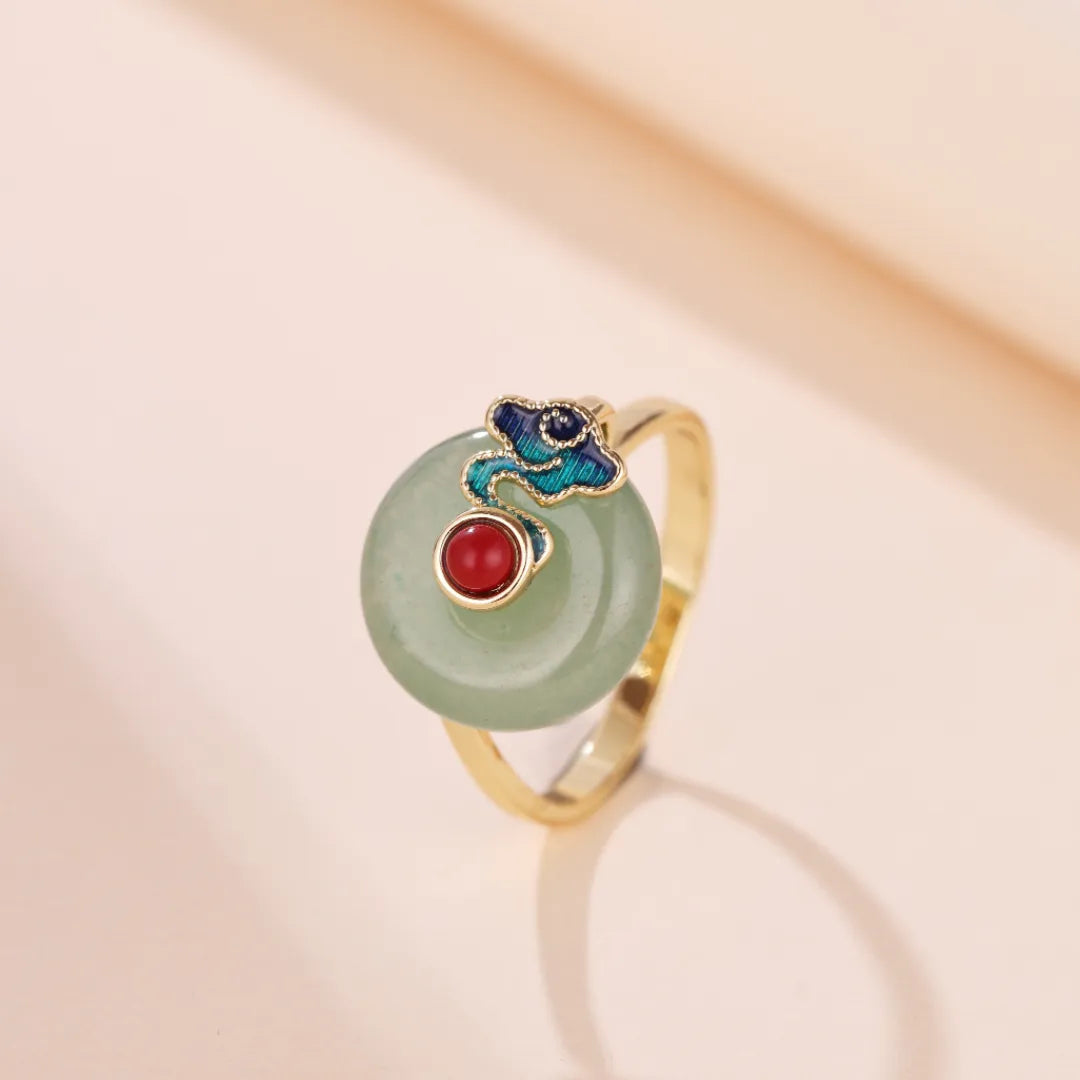 Aventurine Ring "Cloud Dream" Gold