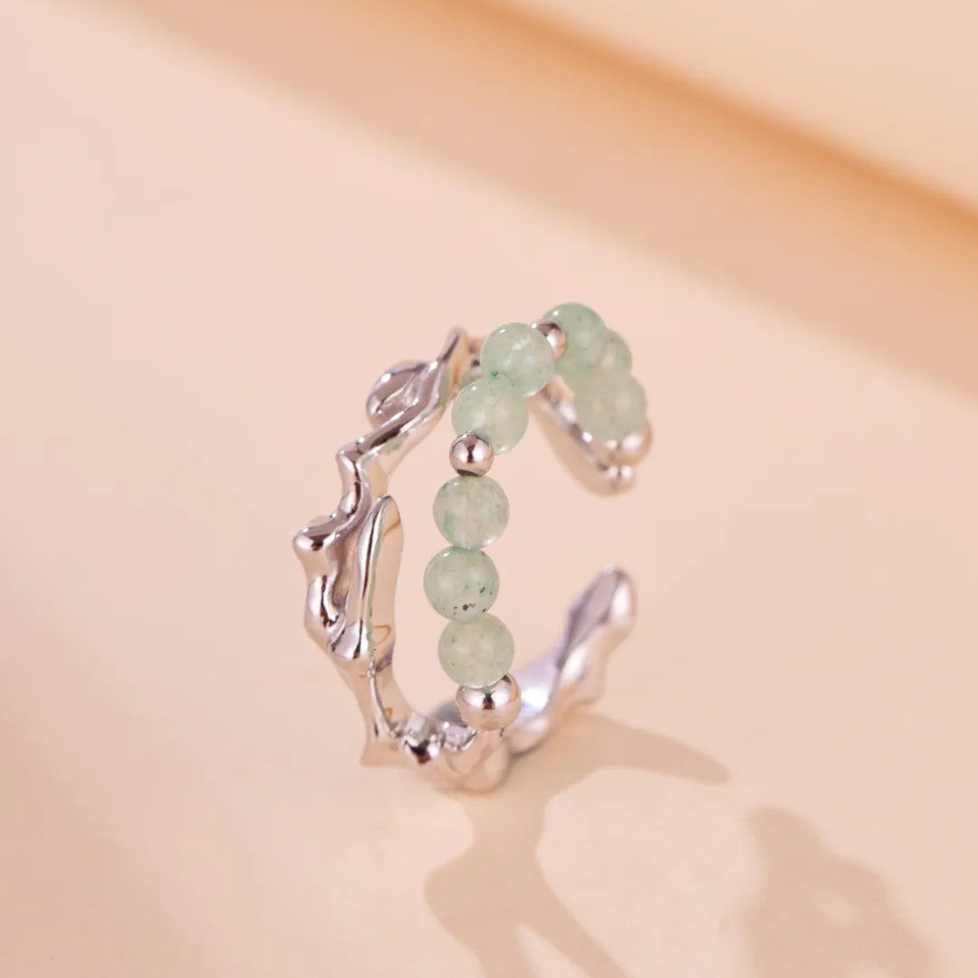 Aventurine Ring "Natural Serenity" Silver