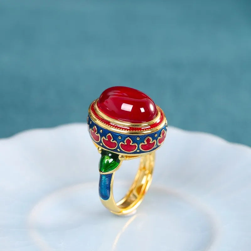 Carnelian Ring – Splendor, Gold Plated Silver