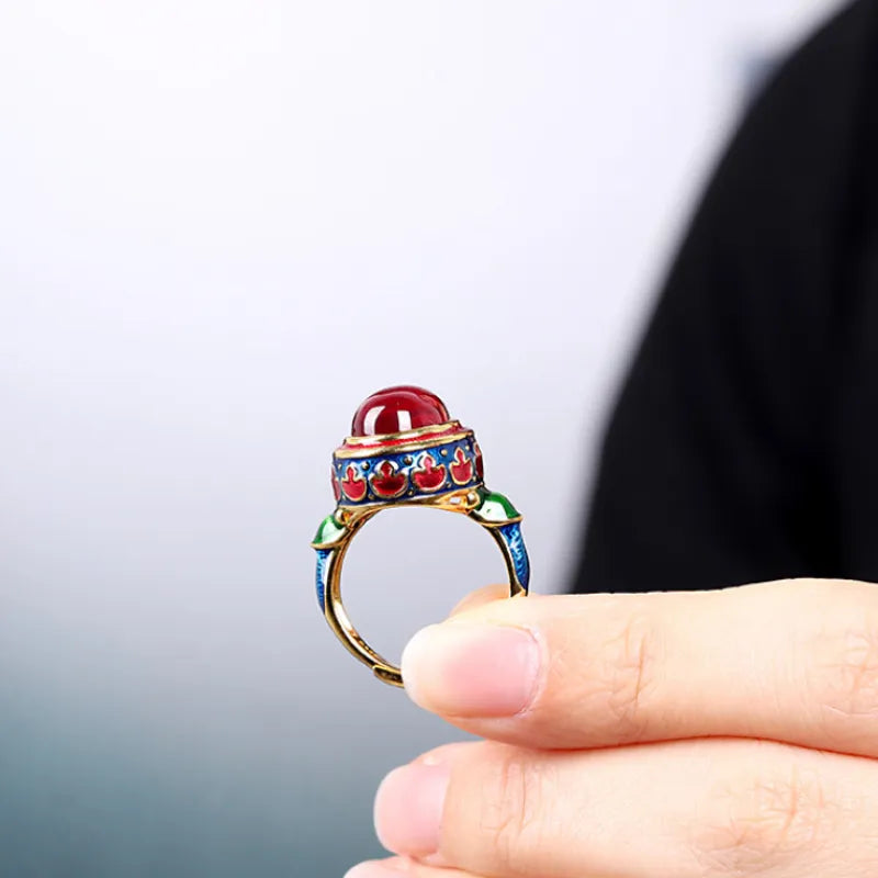 Carnelian Ring – Splendor, Gold Plated Silver