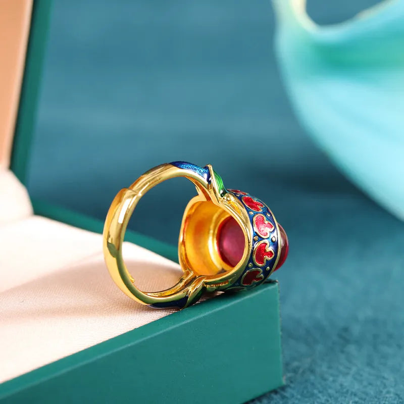 Carnelian Ring – Splendor, Gold Plated Silver