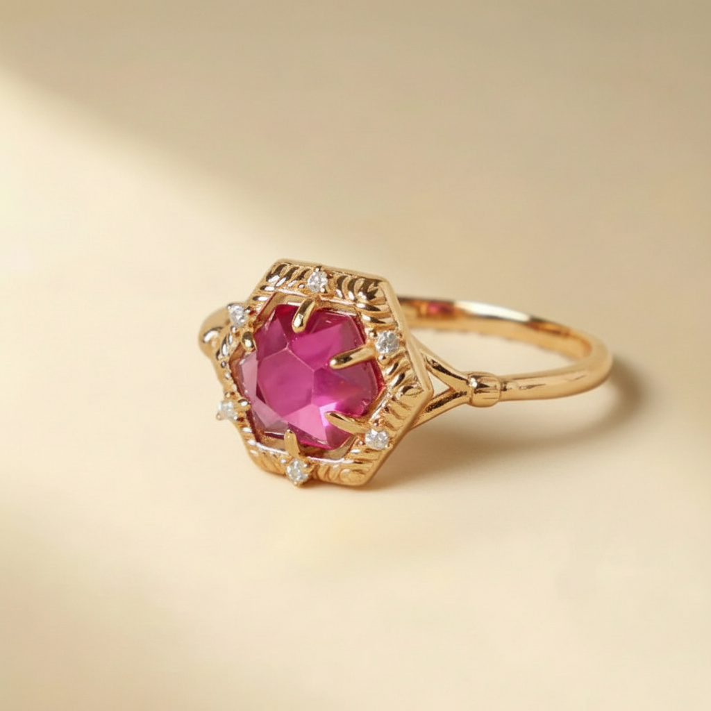 Bague Cornaline "Charm de Vitalité" Argent Doré Or