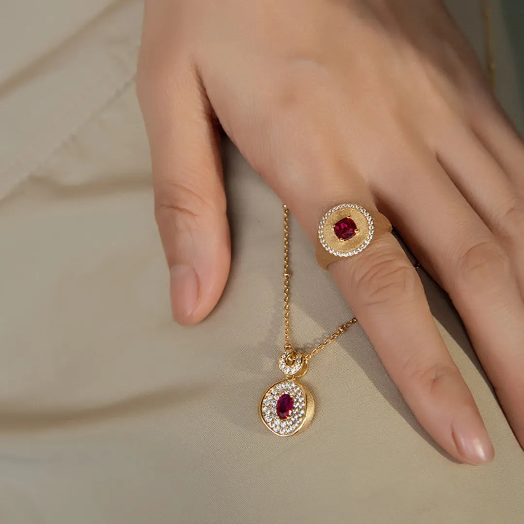 Carnelian Ring "Vital Energy" Gold-Plated Silver
