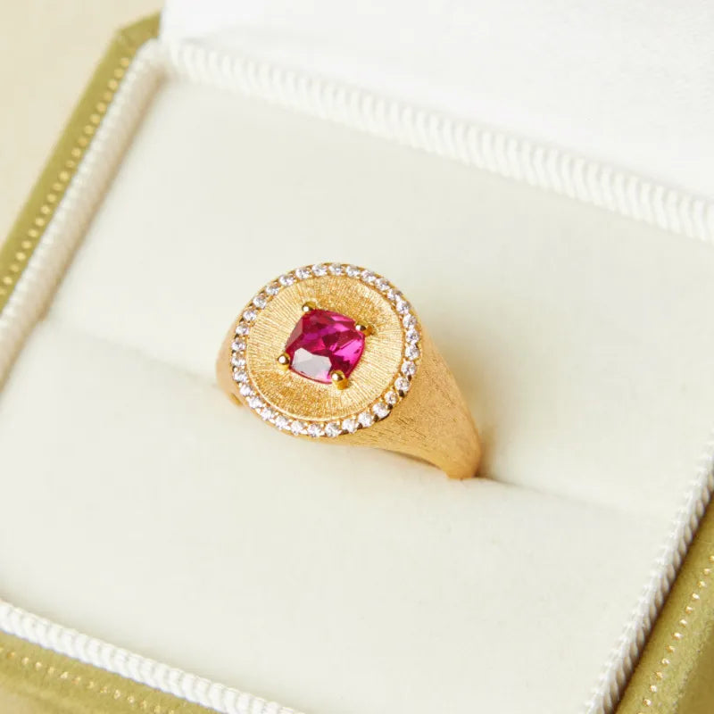 Carnelian Ring "Vital Energy" Gold-Plated Silver