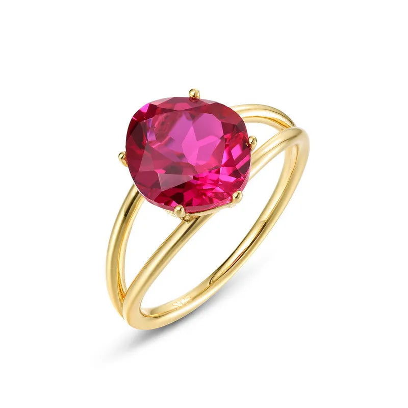 Carnelian Ring "Elegant Essence" Gold-Plated Silver