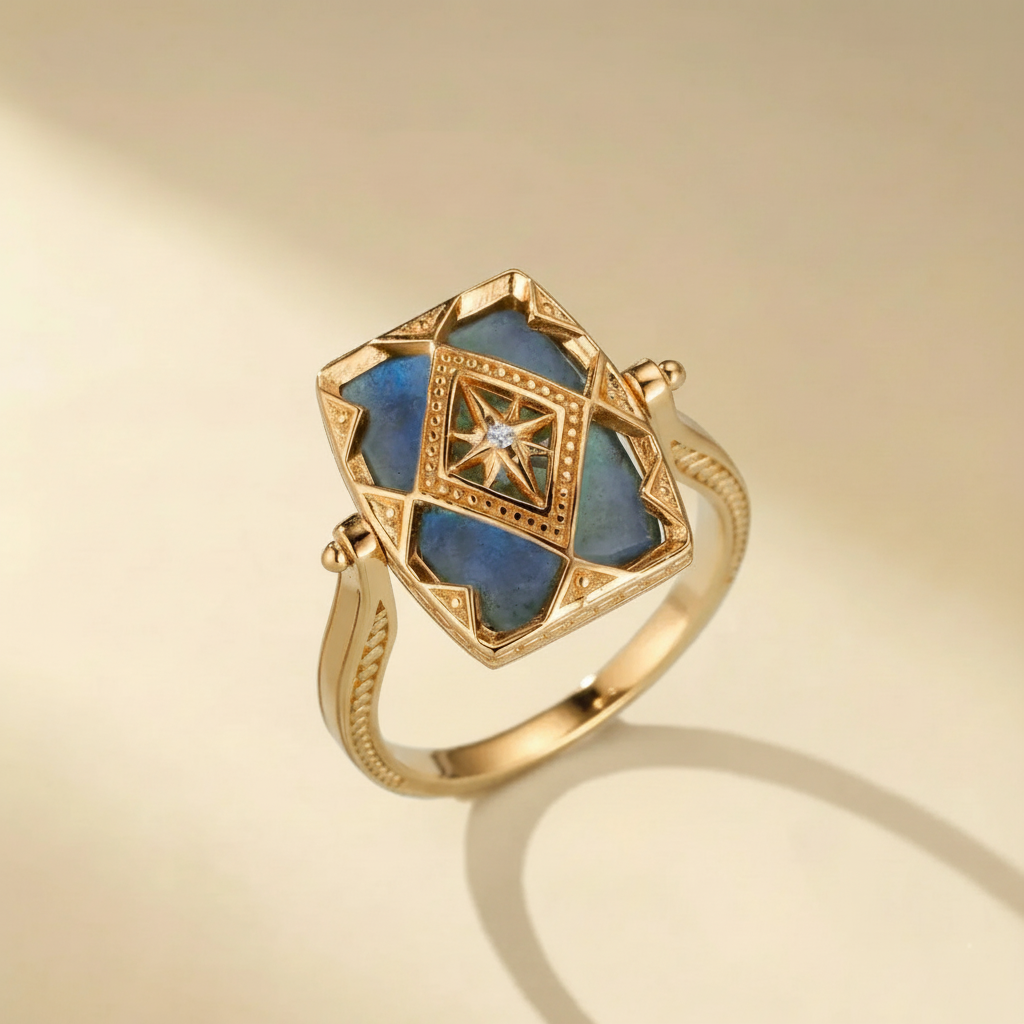 Bague Labradorite "Eclat Mystérieux" Argent Doré Or