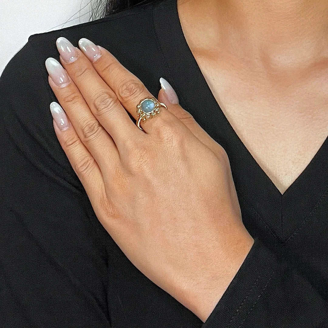 Bague Labradorite "Fleur Céleste"