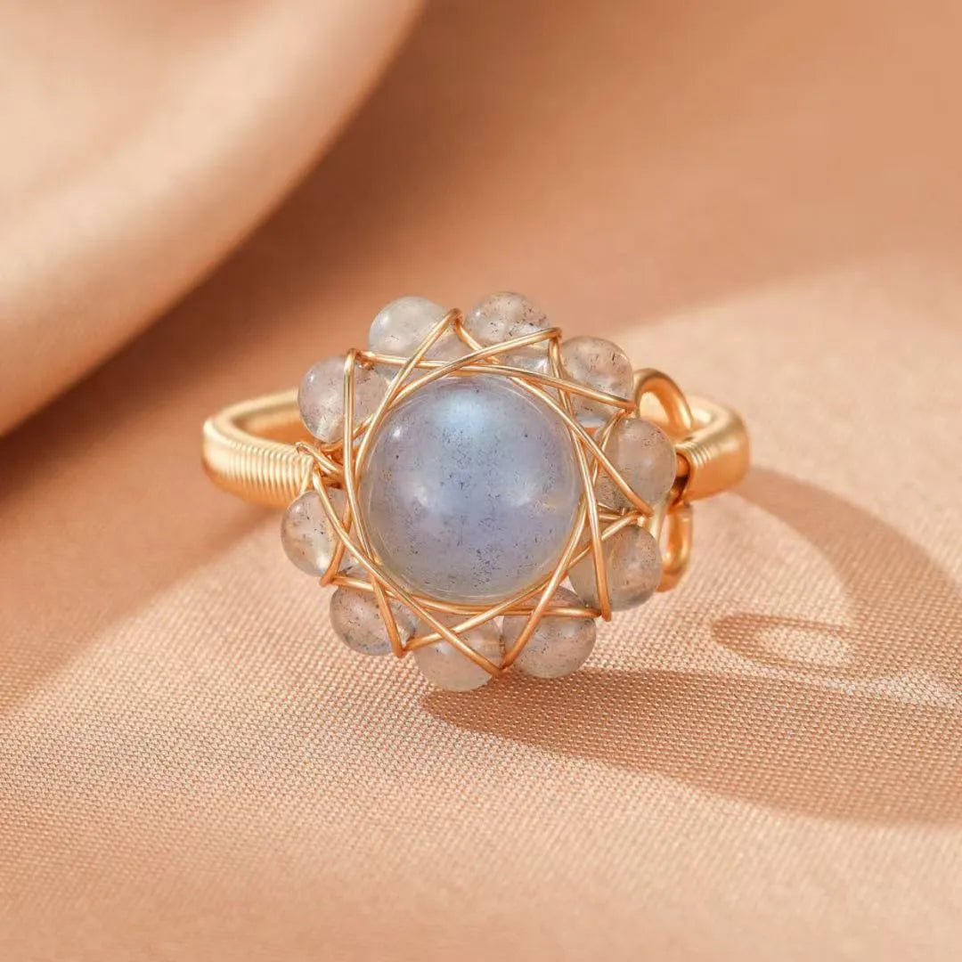 Bague Labradorite "Fleur Céleste"
