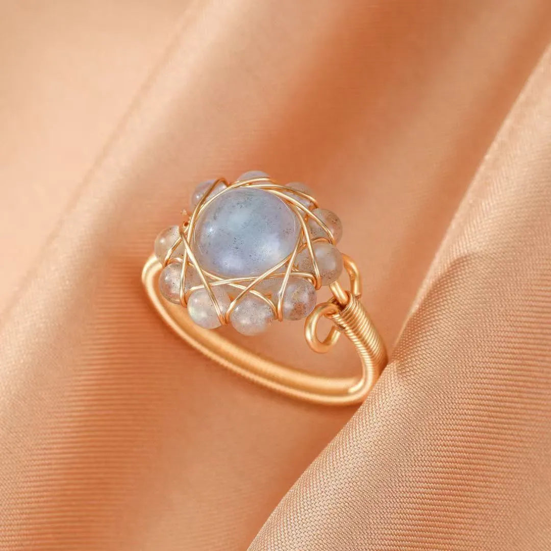 Bague Labradorite "Fleur Céleste"