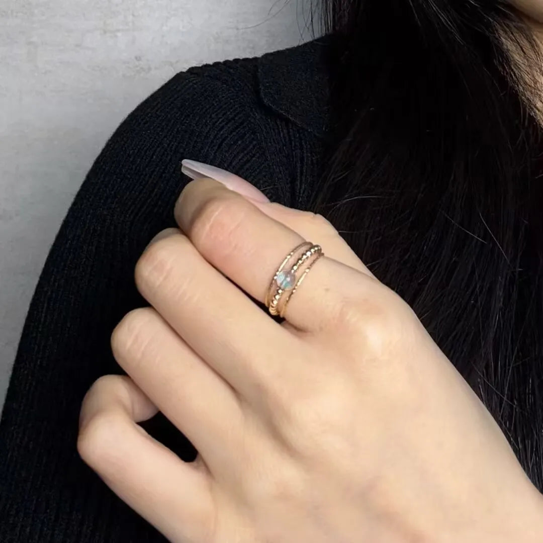 Labradorite Ring "Charming Planet" Gold