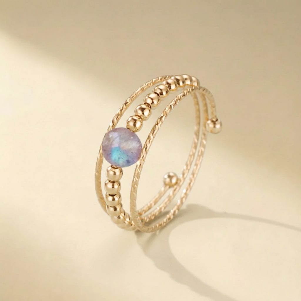 Bague Labradorite "Planète Charmante" Doré Or