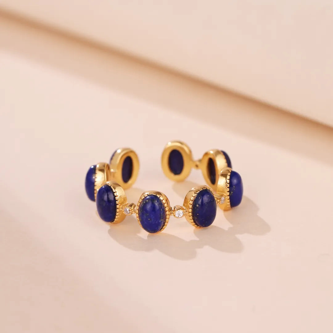 Lapis Lazuli Ring "Star Dream" Gold-Plated Silver
