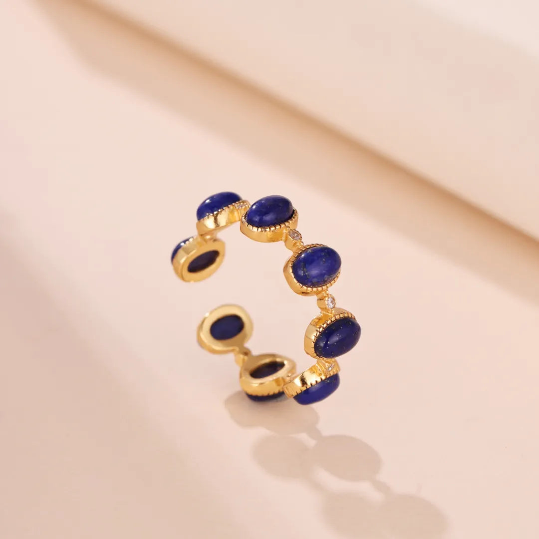 Lapis Lazuli Ring "Star Dream" Gold-Plated Silver