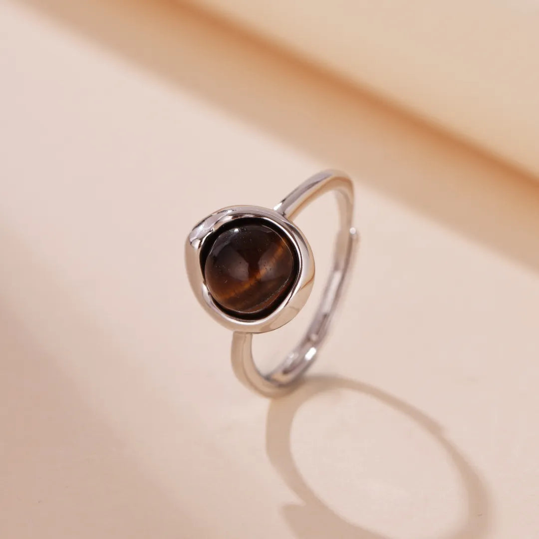 Tiger Eye Ring "Enchanting Brown" Silver