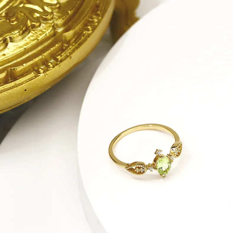 Peridot Ring "Inner Prosperity" Gold-Plated Silver