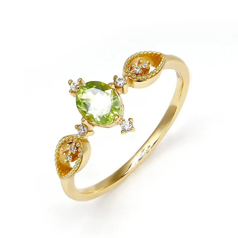 Peridot Ring "Inner Prosperity" Gold-Plated Silver