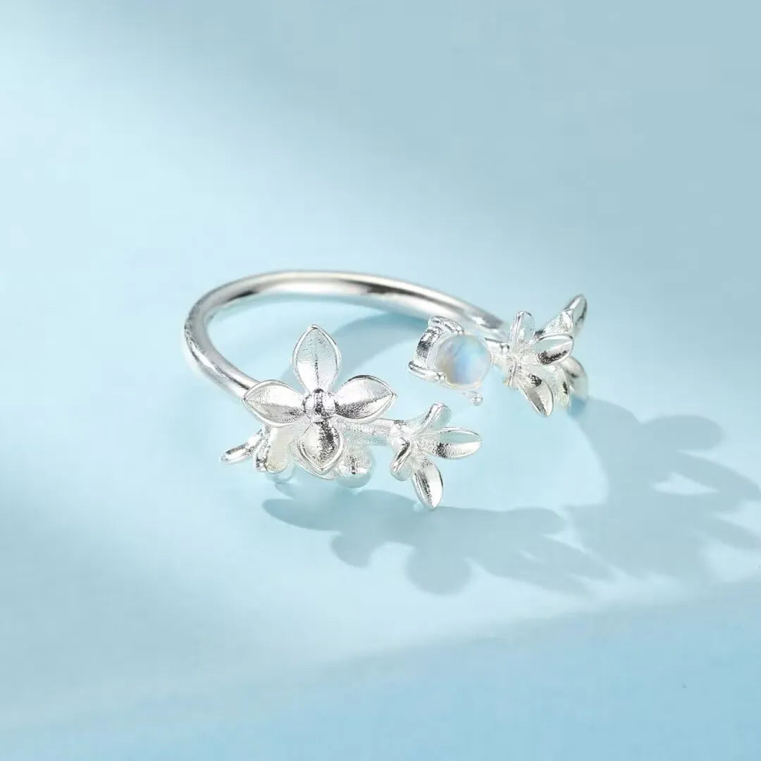 Bague Pierre de Lune "Halo Céleste" Argent