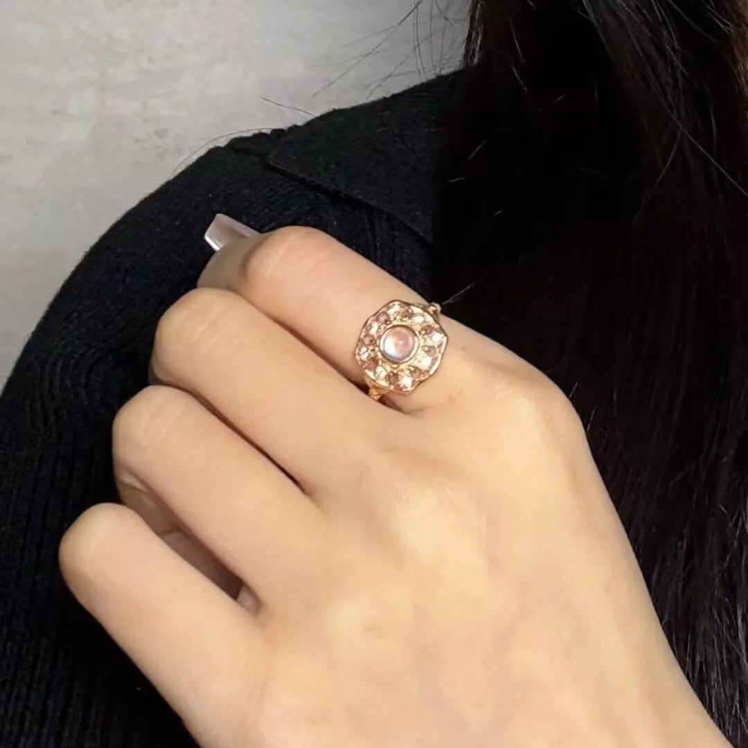 Bague Pierre de Lune "Reflet Enchanteur" Argent Doré Or