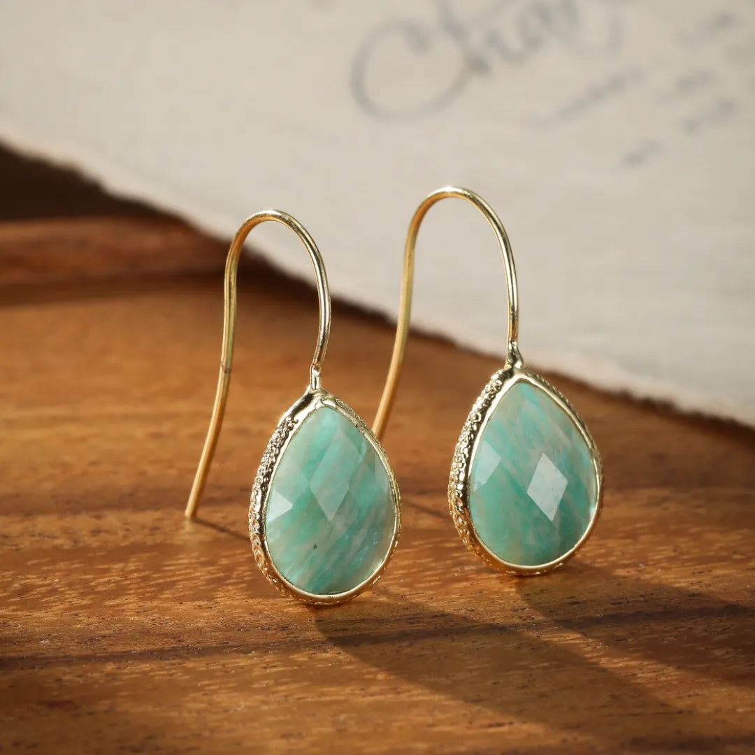 Amazonite Earrings "Pure Drops"