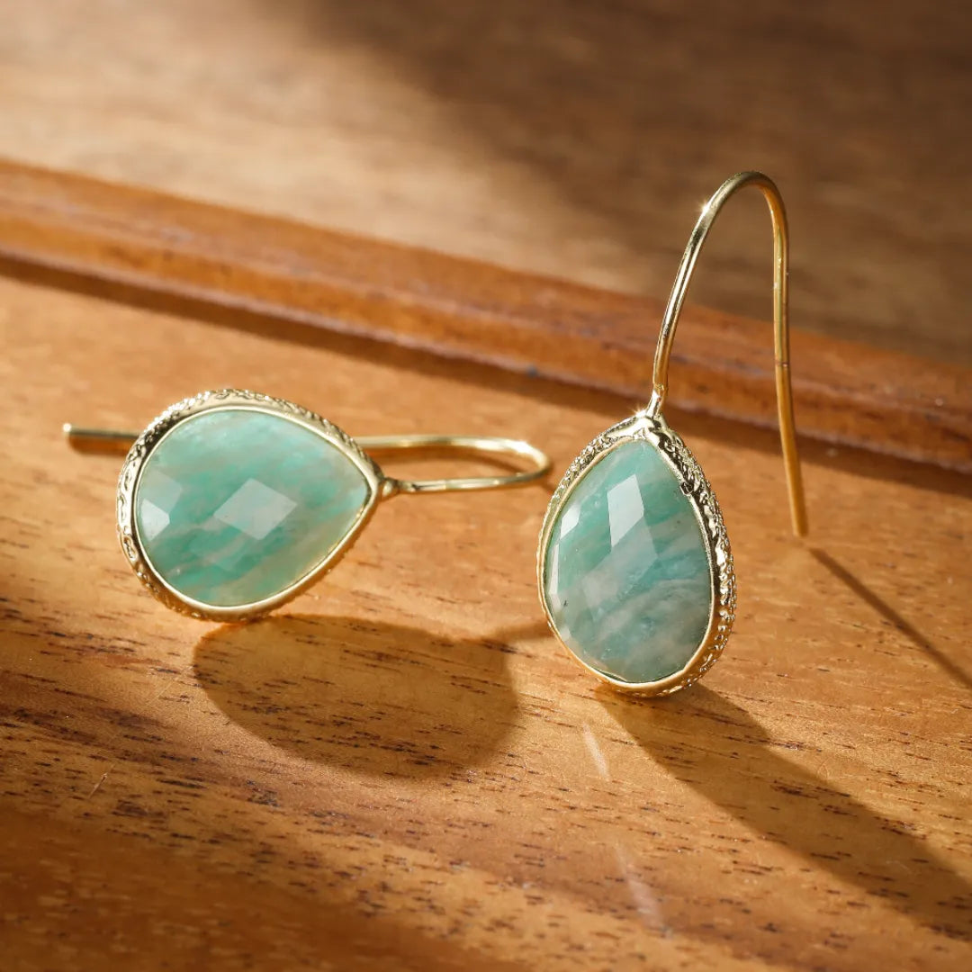 Amazonite Earrings "Pure Drops"