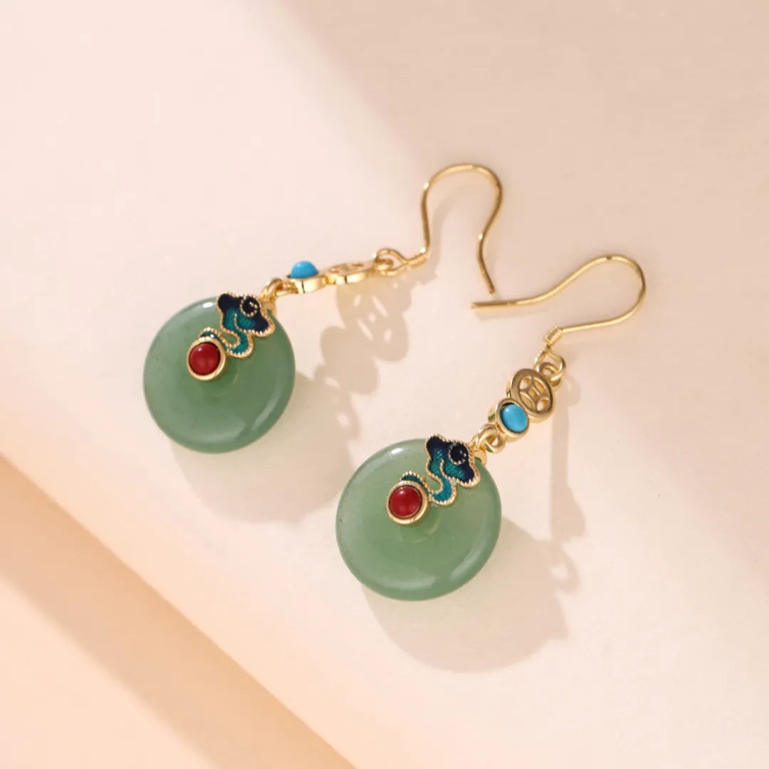 Aventurine Earrings "Cloud Dream" Gold