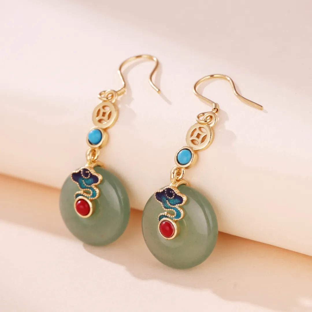 Aventurine Earrings "Cloud Dream" Gold