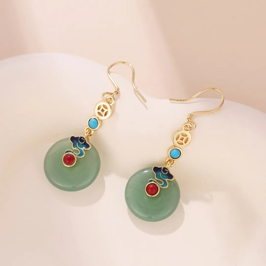 Aventurine Earrings "Cloud Dream" Gold