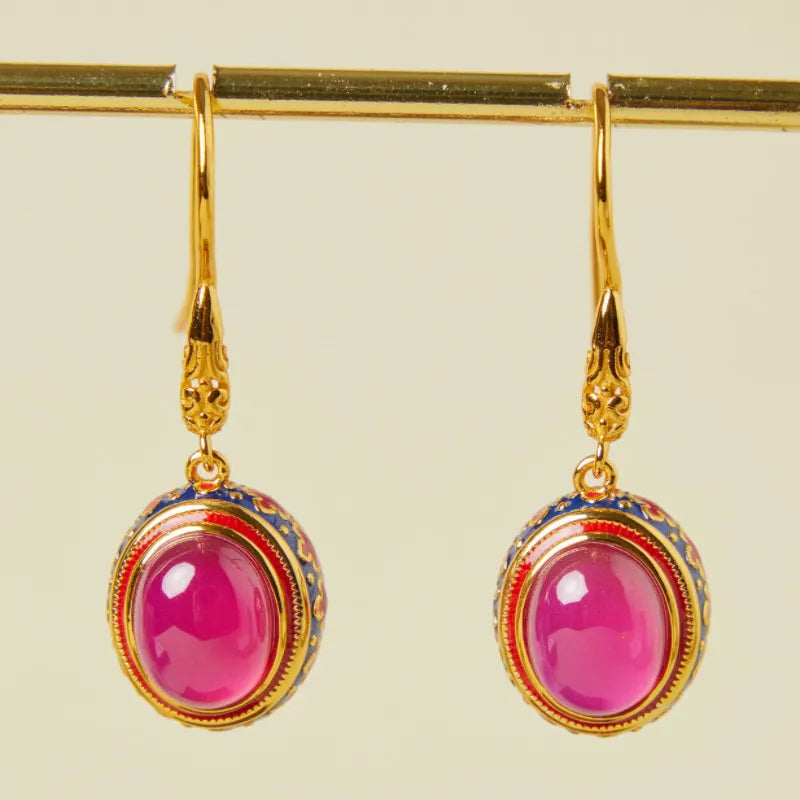 Carnelian Earrings "Splendor" Gold-Plated Silver