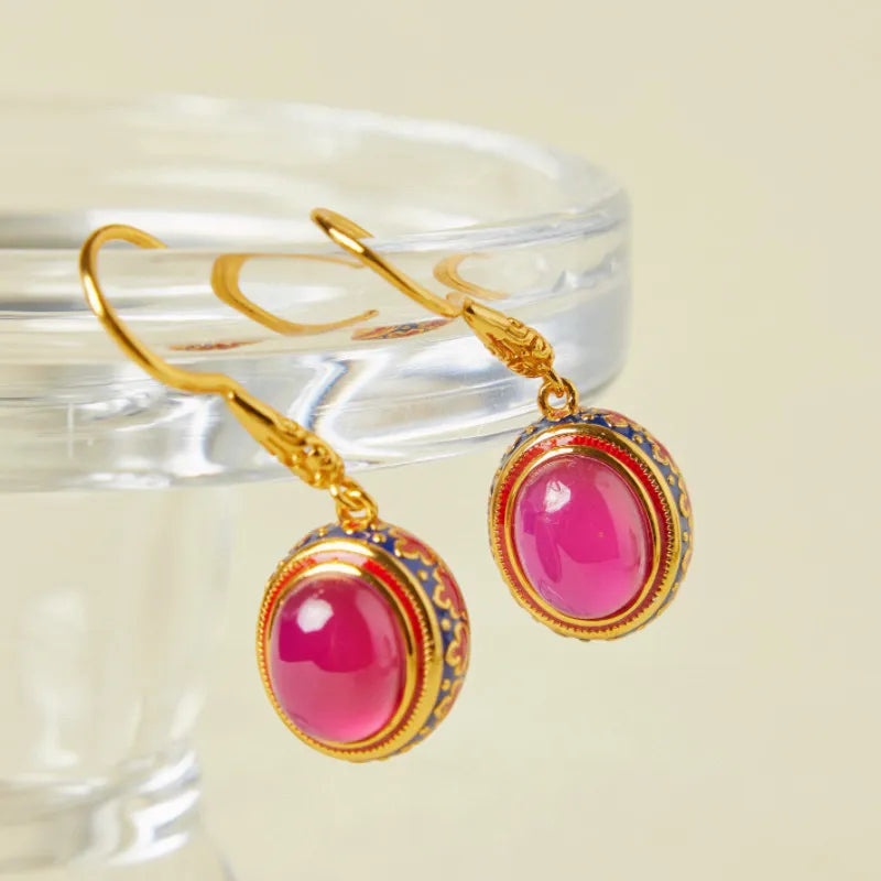 Carnelian Earrings "Splendor" Gold-Plated Silver