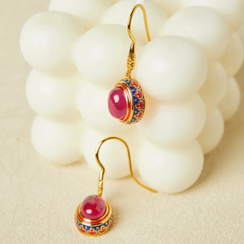 Carnelian Earrings "Splendor" Gold-Plated Silver