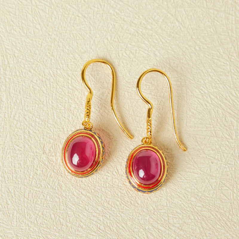 Carnelian Earrings "Splendor" Gold-Plated Silver