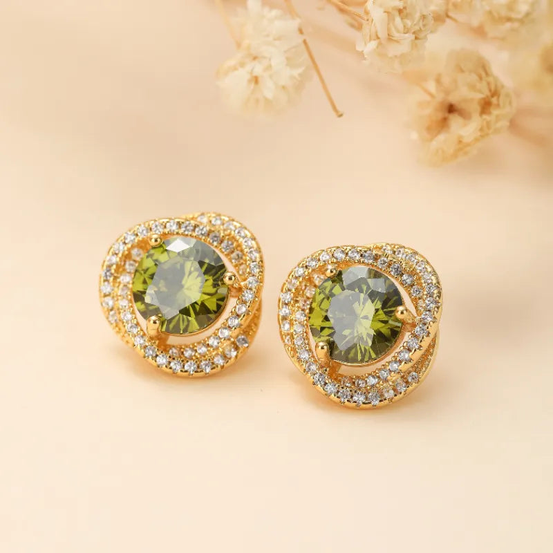 Peridot Earrings "Timeless Elegance" Gold