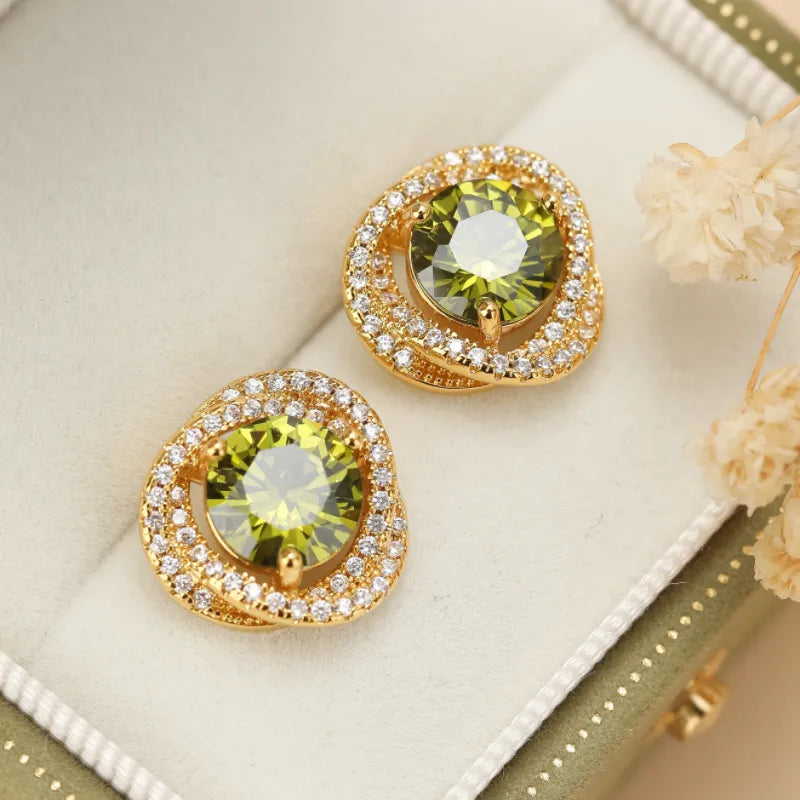 Peridot Earrings "Timeless Elegance" Gold