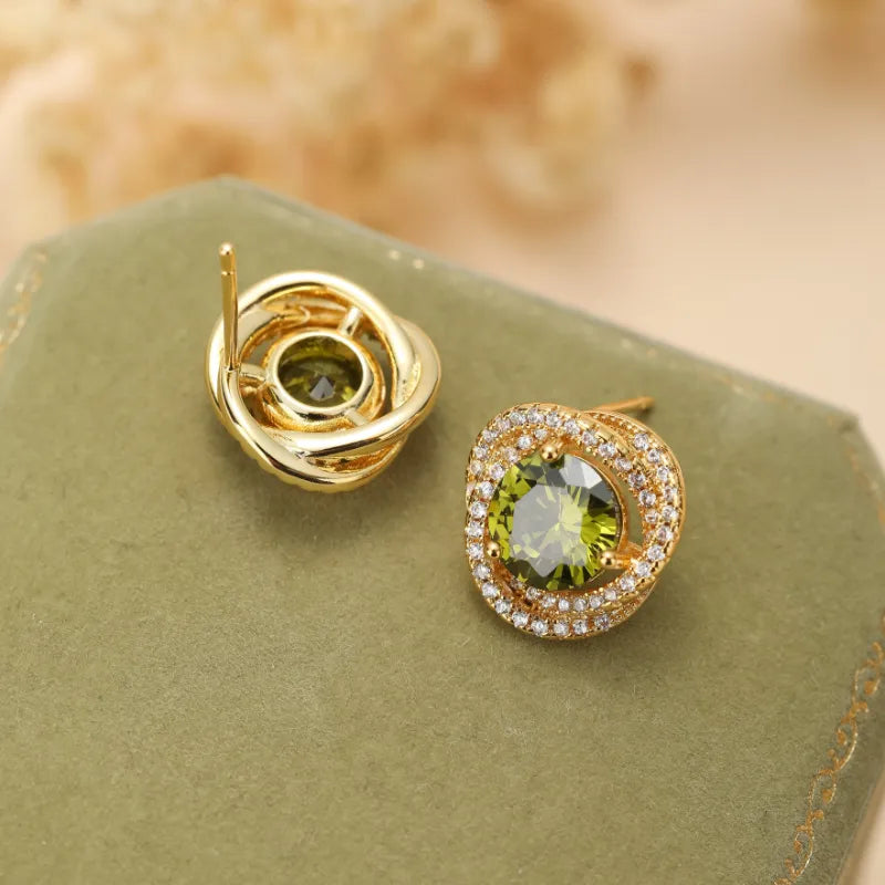 Peridot Earrings "Timeless Elegance" Gold