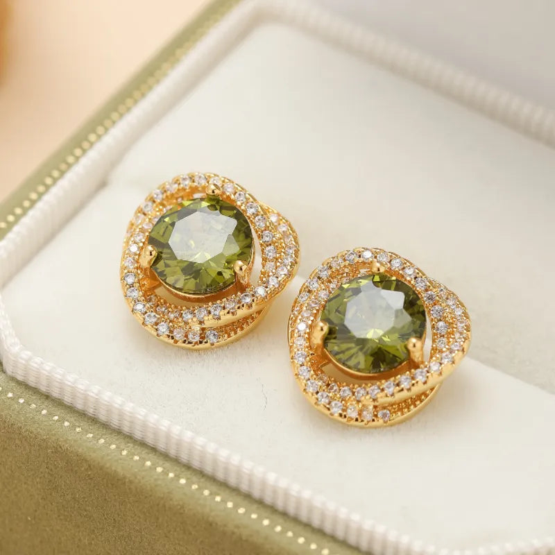 Peridot Earrings "Timeless Elegance" Gold