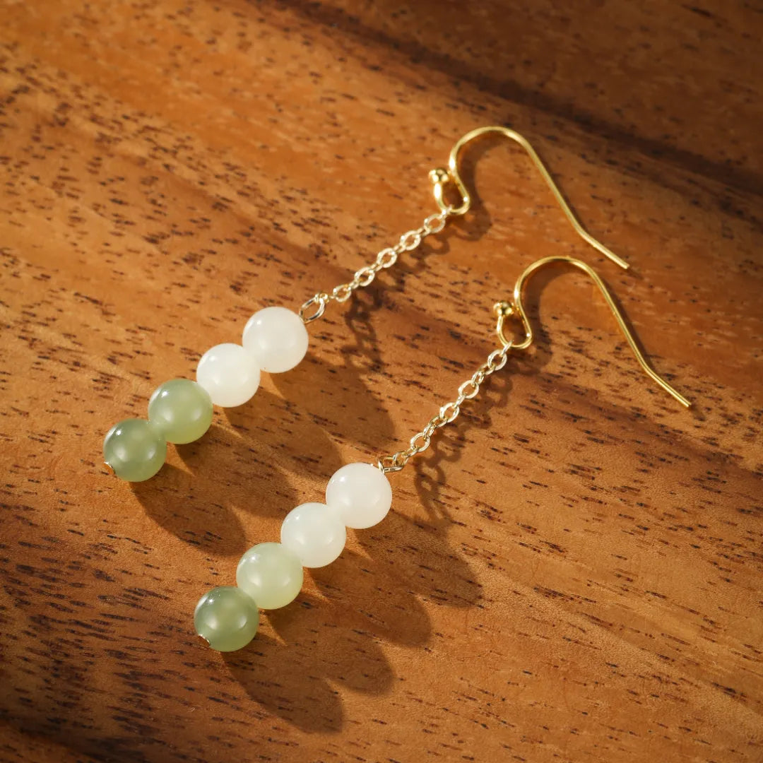 Jade Earrings "Wisdom" Gold