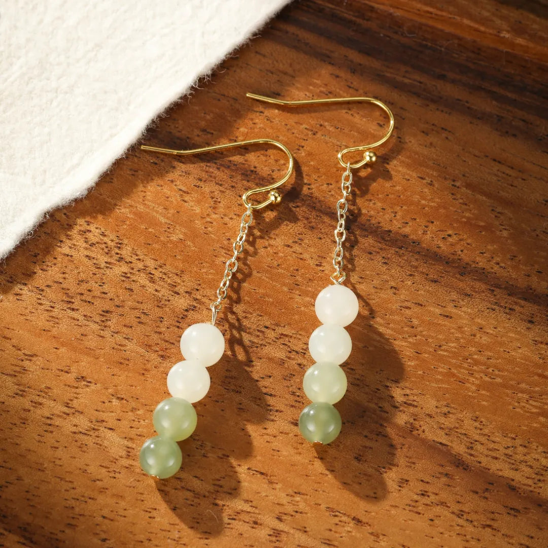 Jade Earrings "Wisdom" Gold