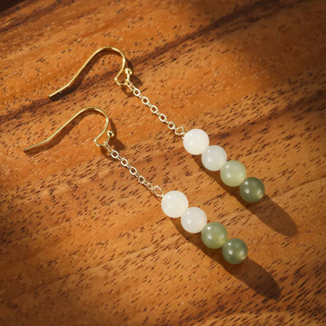 Jade Earrings "Wisdom" Gold