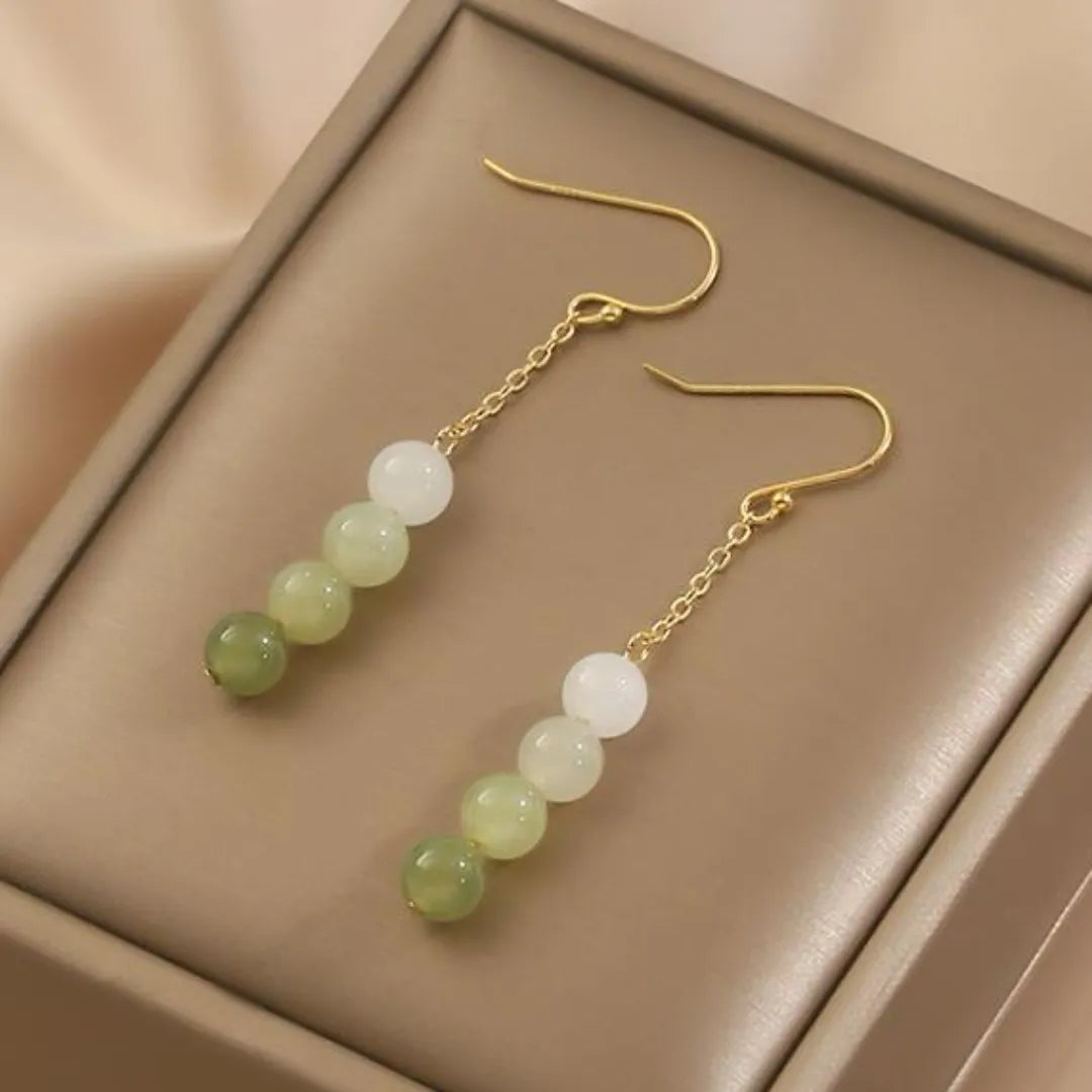 Jade Earrings "Wisdom" Gold