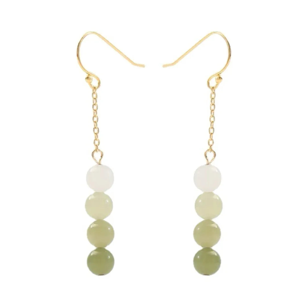 Jade Earrings "Wisdom" Gold