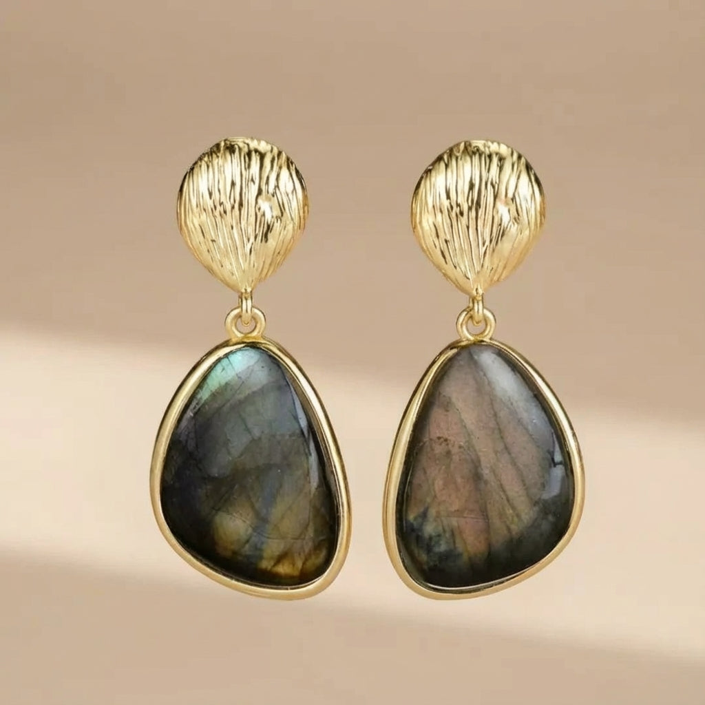 Boucles d'Oreilles Labradorite "Force Naturelle"