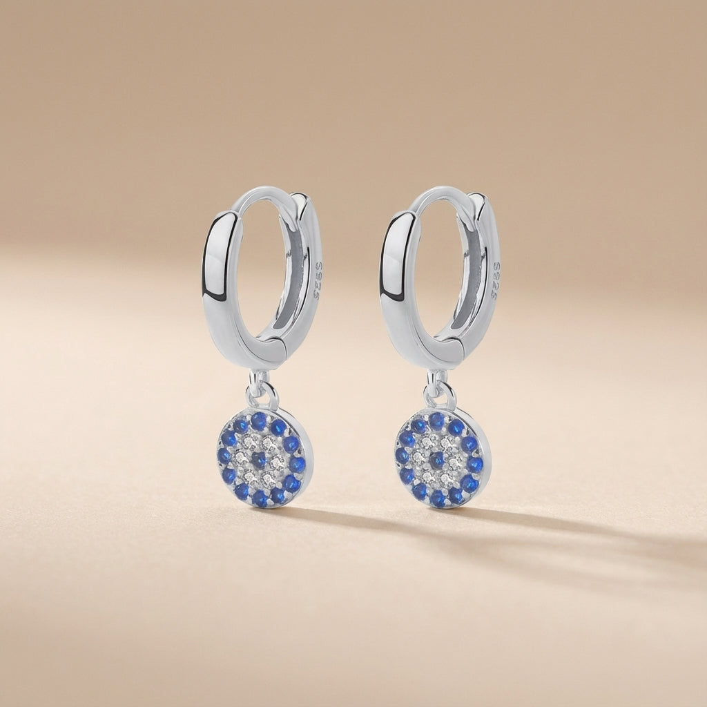 Boucles d'Oreilles Mauvais Œil "Charme Argenté" Argent