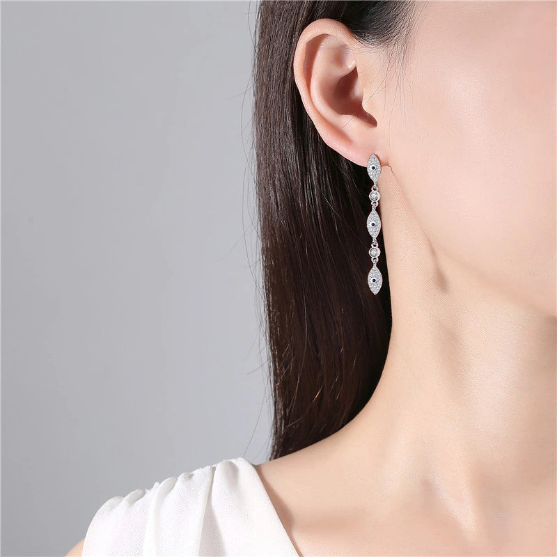 Evil Eye "Royal Elegance" Silver Earrings